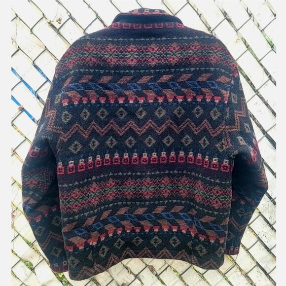 Vintage Woolrich USA Made Wool Chore Coat Jacket Aztec Southwestern Mens Medium - Picture 12 of 16